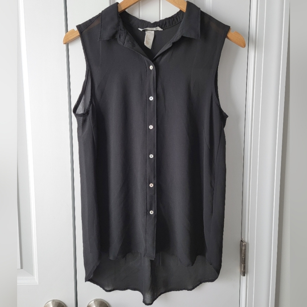 H&M Black Sheer Blouse